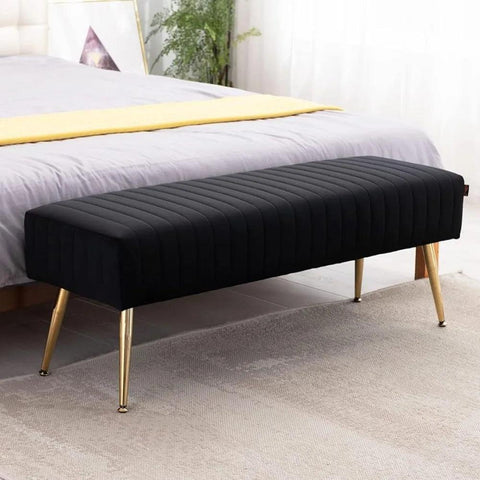 Rin Black Ottoman Bench